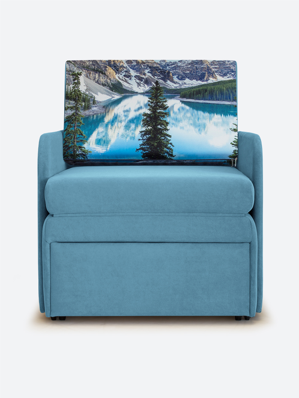 Кресло-кровать "Миник" с подлокотниками Candy Blue купон Пейзаж