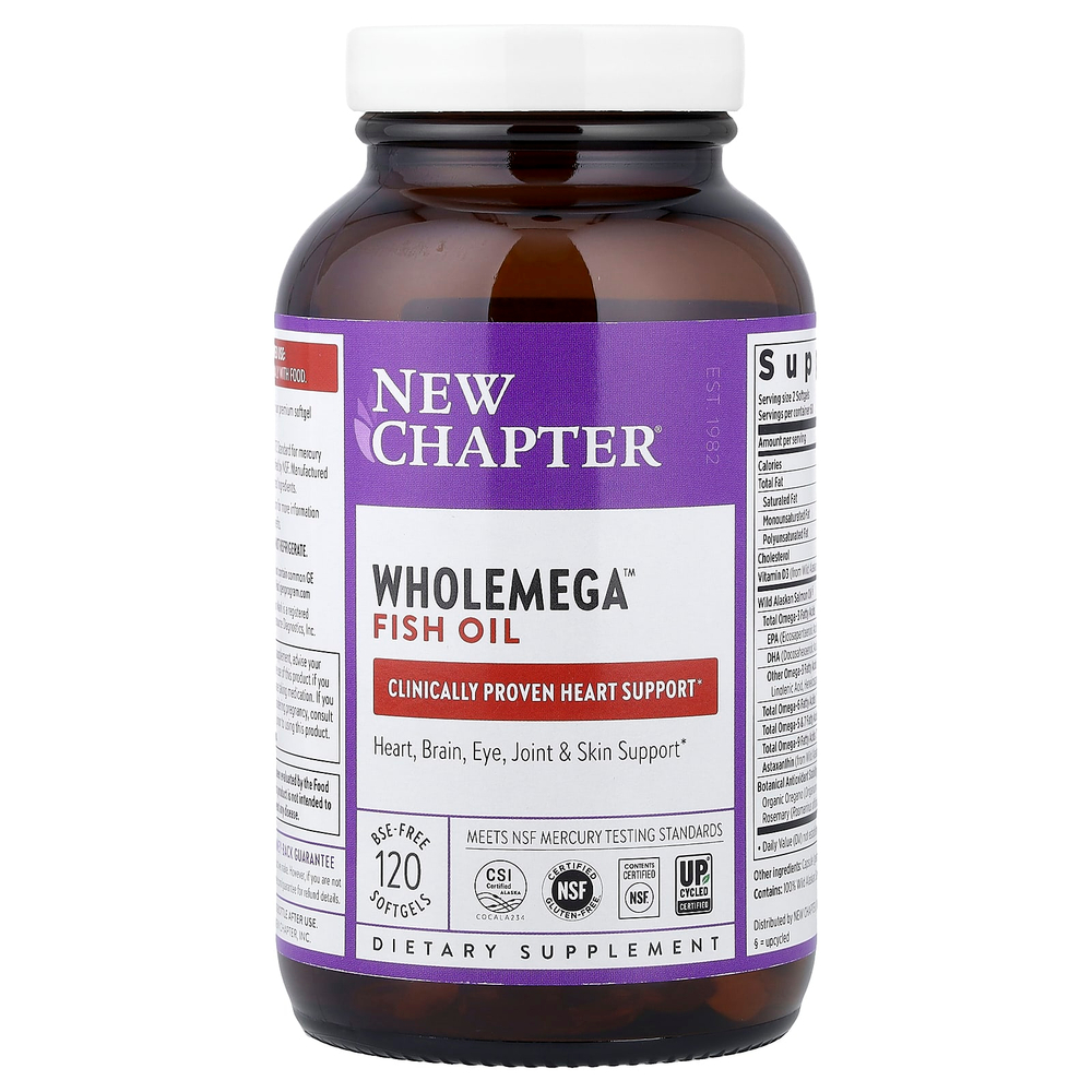 New Chapter, рыбий жир Wholemega™, 120 капсул