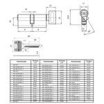 Личинка замка двери Apecs, SM-85(40C/45)-C-NI, 23200, 85 мм, с заверт, никель