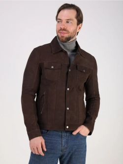 Кожаная куртка демисезонная замшевая джинсовка