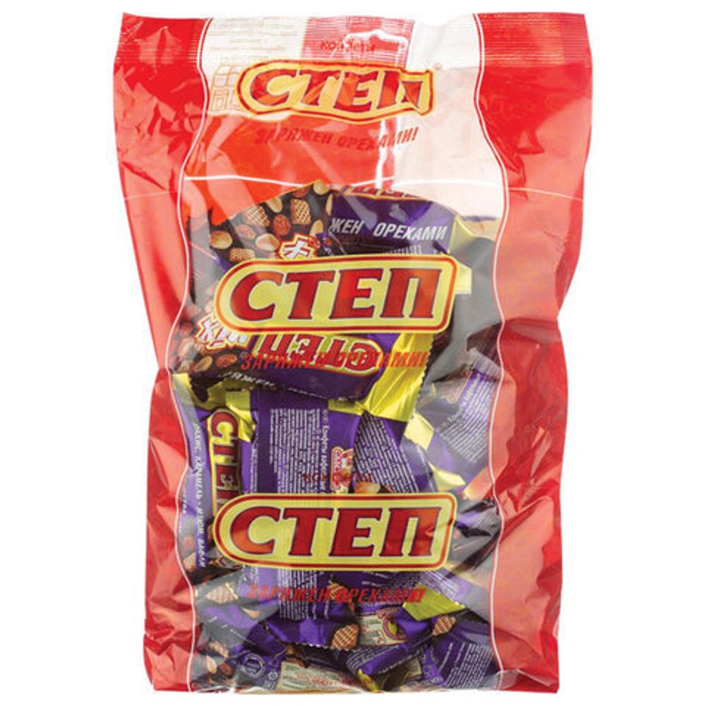 Конфеты шоколадные СЛАВЯНКА "Степ Mix", с изюмом, арахисом и карамелью, 1000 г, пакет, 40685