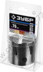 ЗУБР ПРОУНИВЕРСАЛ 76 мм, Коронка с твердосплавными резцами, Профессионал (29514-76)
