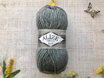 Пряжа ALIZE "Superlana maxi" 182 средне-серый