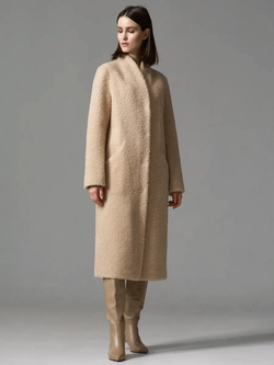 Пальто Тедди Шуба чебурашка, бежевая, SilverFox