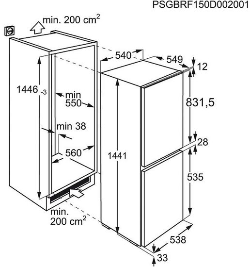 Встраиваемый холодильник Electrolux ENN 2300 AOW