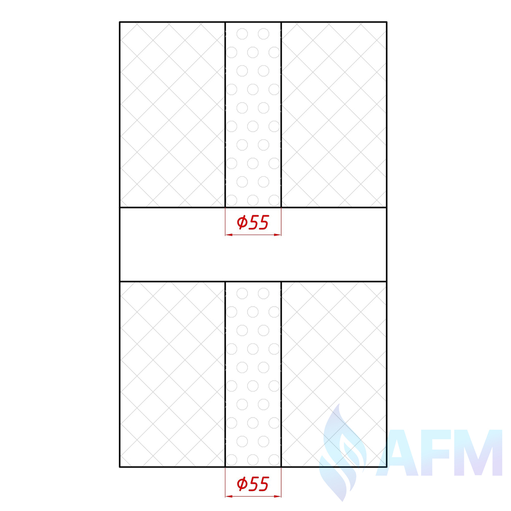 Глушитель универсальный нерж., набитый, камера 5.4.54.540 "AFM"