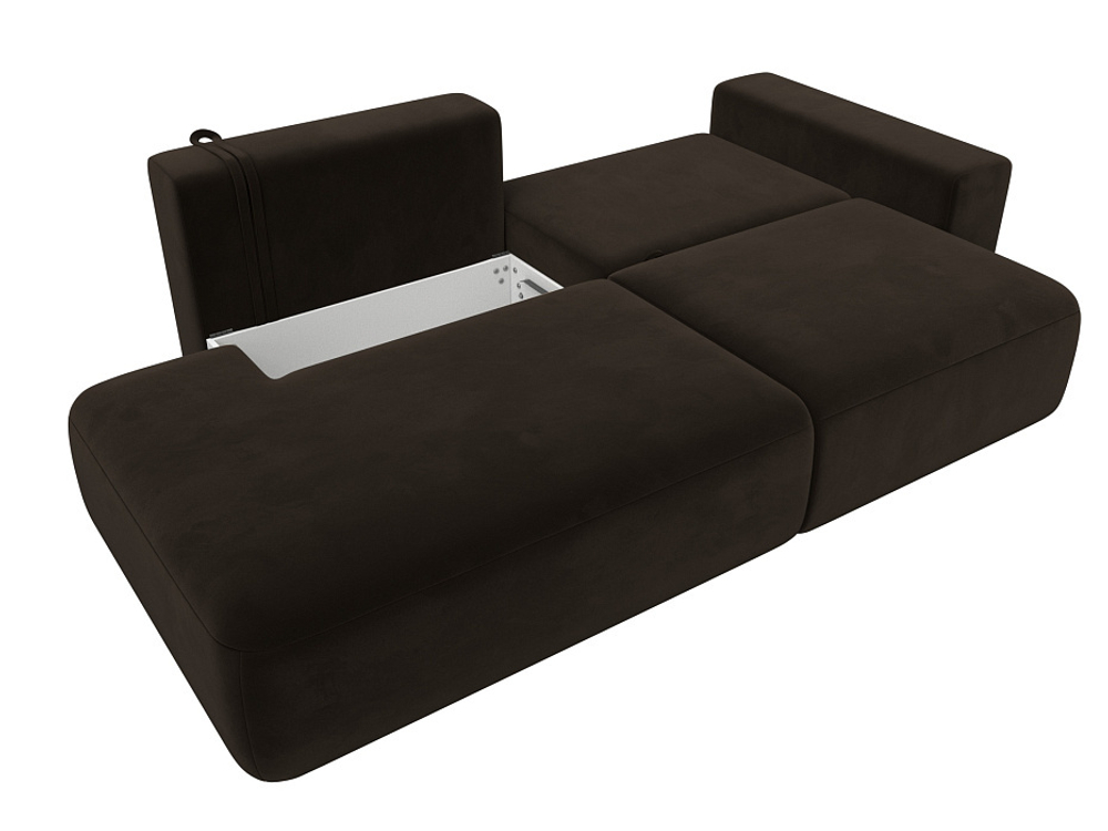 Диван угловой Лига-036 НПБ Модерн правый угол МИКРОВЕЛЬВЕТ Коричневый