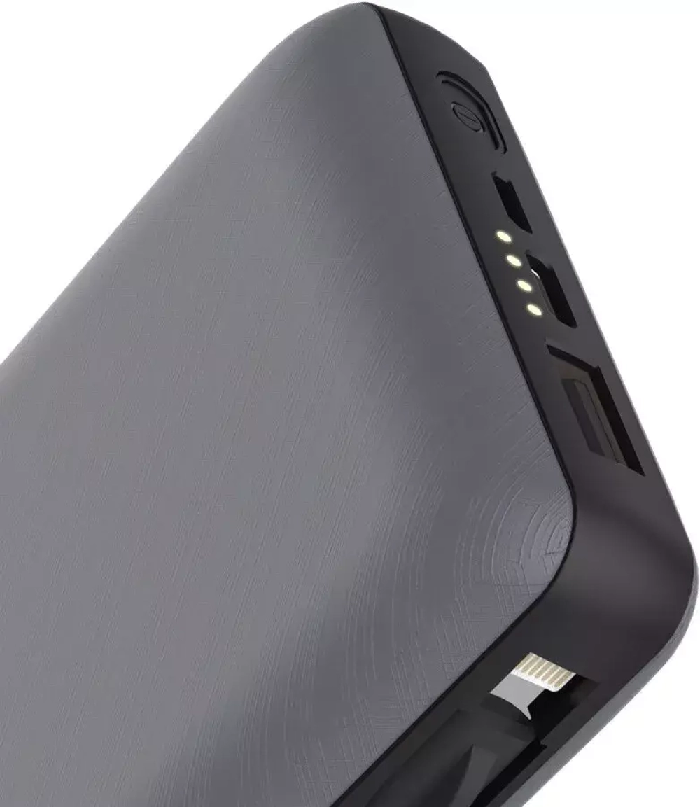 Портативный аккумулятор 20000 mAh P62K встроенный кабель Lightning/Micro/Type-C Awei Dark Blue