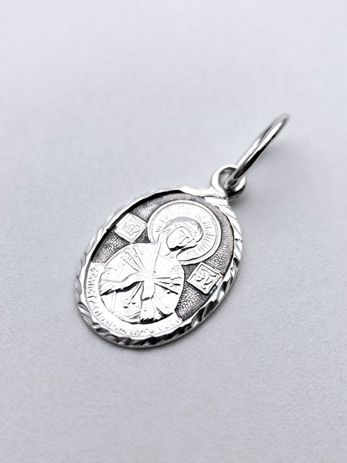 Образок из серебра/Чернение/С подвижным ухом/Семистрельная