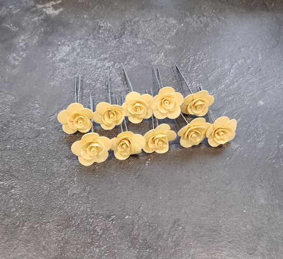 Набор шпилек "Розочки мини" латекс, 5 шт, белые