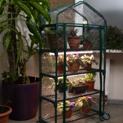 Теплица GREEN APPLE GA-House-4 со светильниками в комплекте 4 яруса 1250х690х300 мм