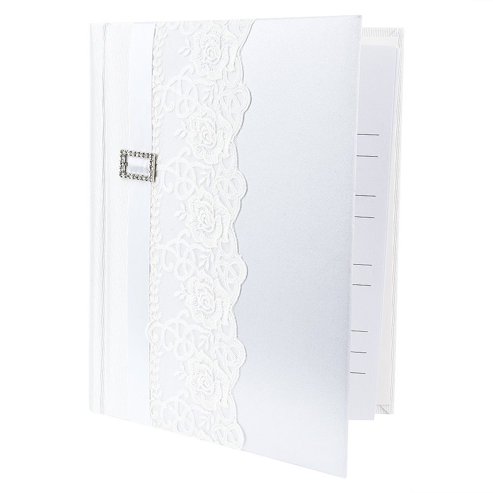 Свадебная книга для записи пожеланий "Романтика" (16листов) 21*27*2см. (с декоративными стразами) (п