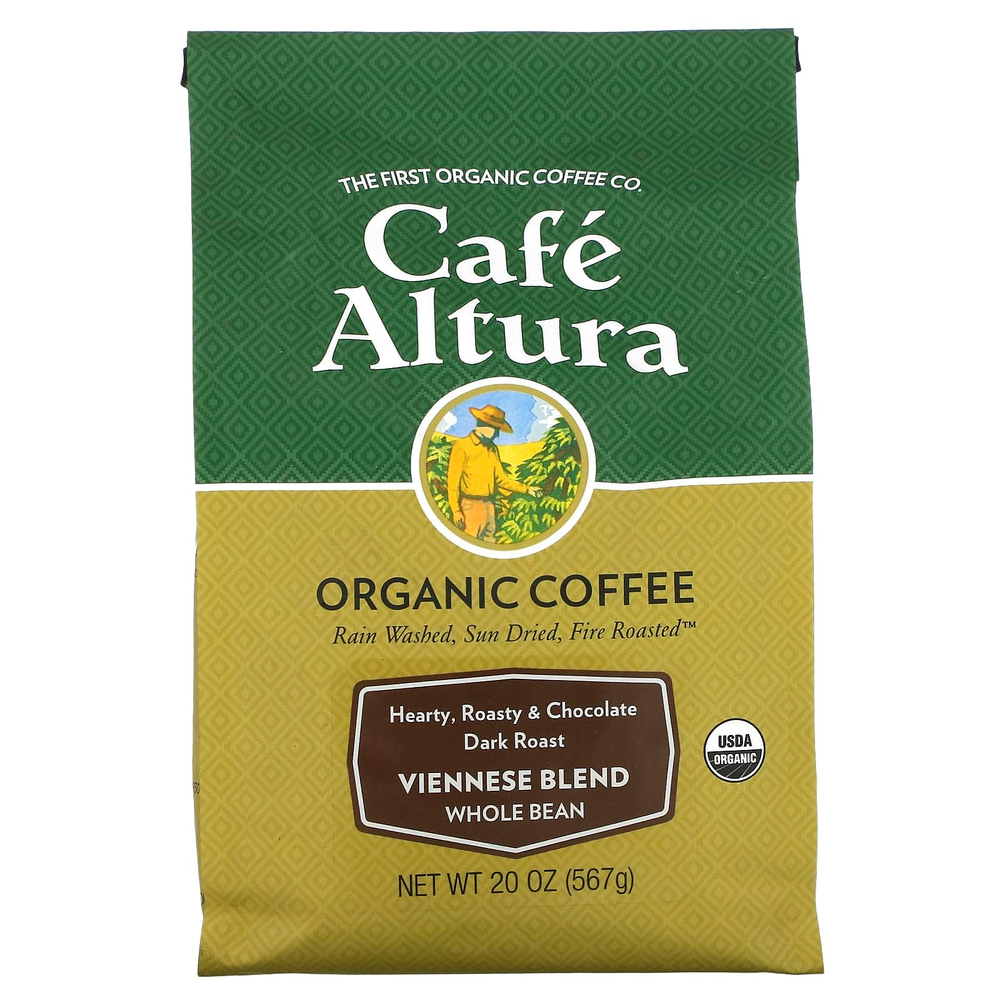 Cafe Altura, органический кофе, венская смесь, темная обжарка, цельные зерна, 567 г (20 унций)