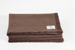 Плед-покрывало шерстяное 220x250 CO.BI. Tibet коричневое фото 2