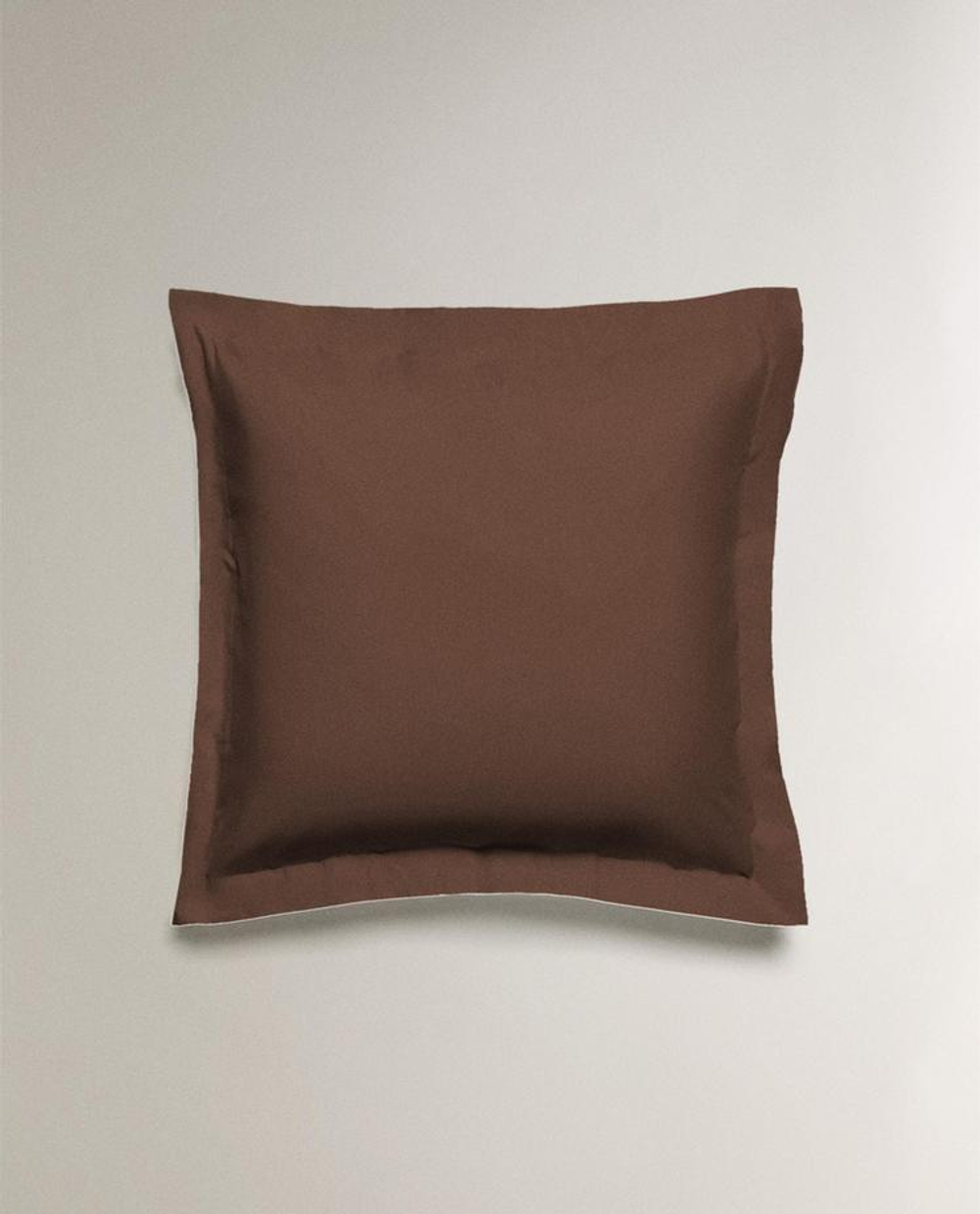 ZARA HOME (200 НИТЕЙ) НАВОЛОЧКА ИЗ ПЕРКАЛЯ, ШОКОЛАДНО-КОРИЧНЕВЫЙ