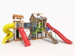 Большая детская игровая площадка с домиком