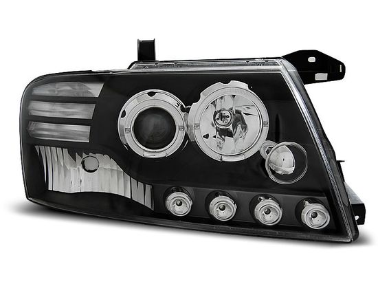 Передняя оптика для MITSUBISHI PAJERO V60 00-06 ANGEL EYES BLACK