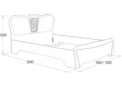Кровать "Ольга-12" 1600 (белый глянец), ЛДСП/МДФ, Фант-мебель