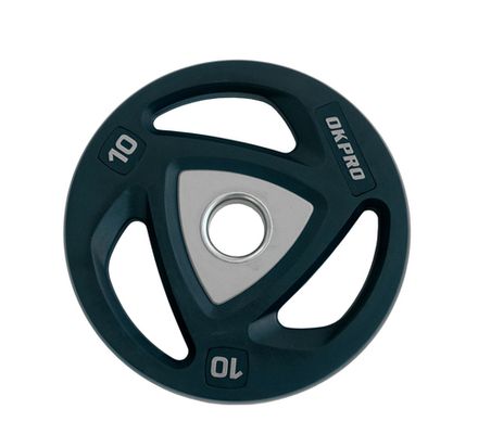 Диск олимпийский полиуретановый 10 кг OKPRO серый лого