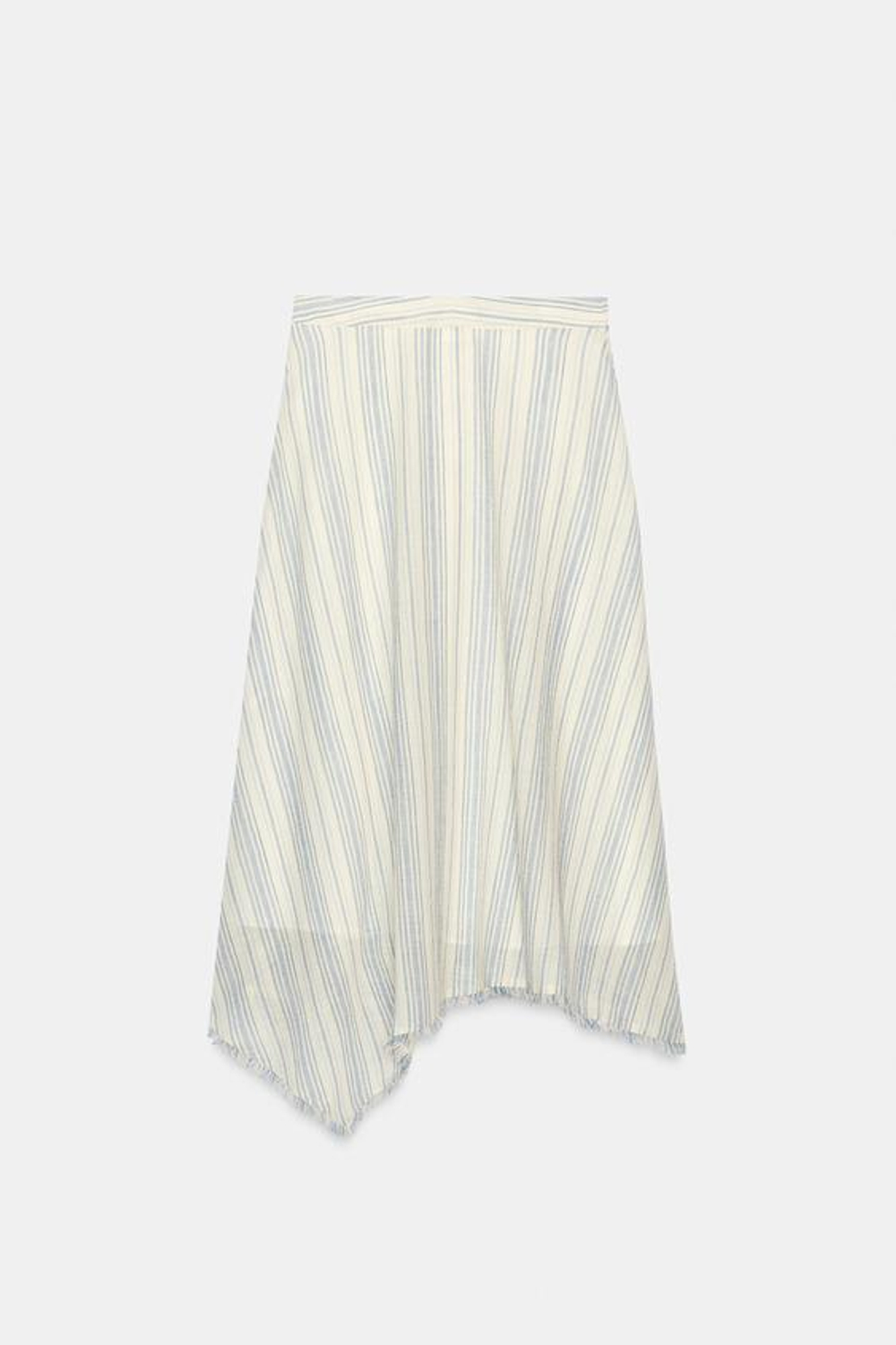 ZARA ЮБКА МИДИ АСИММЕТРИЧНОГО КРОЯ. ЭКРЮ/ТЕМНО-СИНИЙ