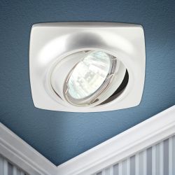 Светильник встраиваемый ЭРА KL63A PS под лампу MR16 GU5.3 поворотный перламутровое серебро | Литые встраиваемые светильники