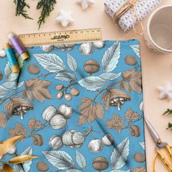 Ткань премиум интерлок лесное разнообразие