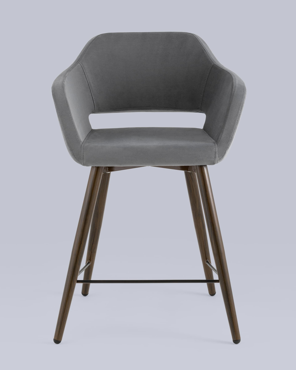 Стул полубарный Саймон велюр тёмно-серый