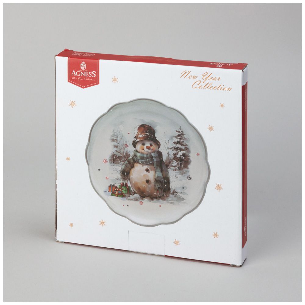 ТАРЕЛКА ЗАКУСОЧНАЯ AGNESS "С НОВЫМ ГОДОМ!" 20,3*2 СМ (КОР=16ШТ.)