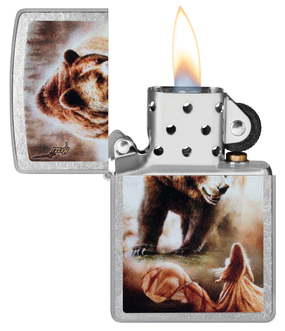 Зажигалка Zippo Mazzi® с покрытием Street Chrome, латунь/сталь, серебристая, 38x13x57 мм