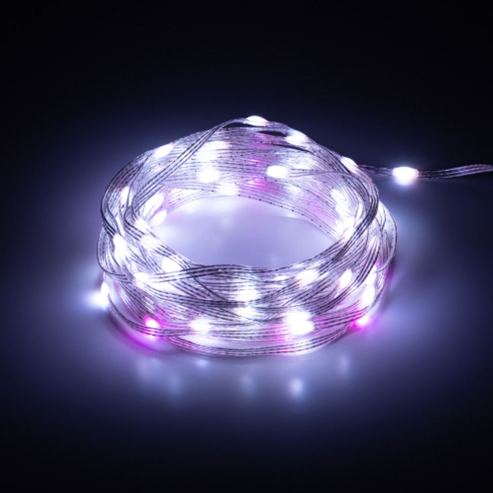 Светодиодная новогодняя гирлянда ЭРА ERASG -01 умная нить RGB 10 м управление через мобильное приложение