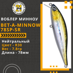 Воблер Pontoon21 Bet-A-Minnow 78SP-SR 78мм 7.8 гр. 0.3-0.5 м