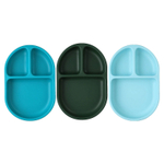 Boon, Chow, разделенный набор силиконовых тарелок, от 6 месяцев, синий, 3 шт.