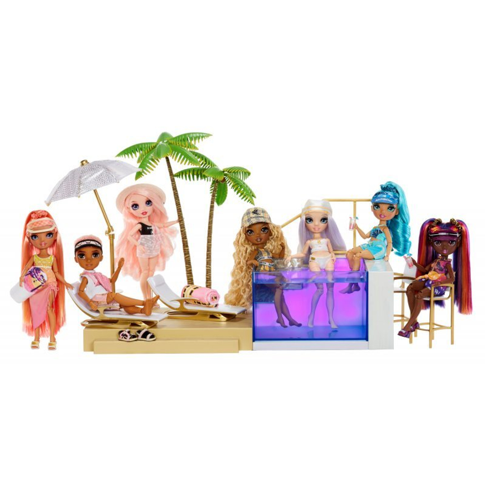 Rainbow High — комплект с подсветкой для бассейна Beach Club &amp; Pool, меняющий цвет, 7 в 1 578475