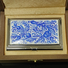 Визитница "Гжельские мотивы" (роспись Палех)