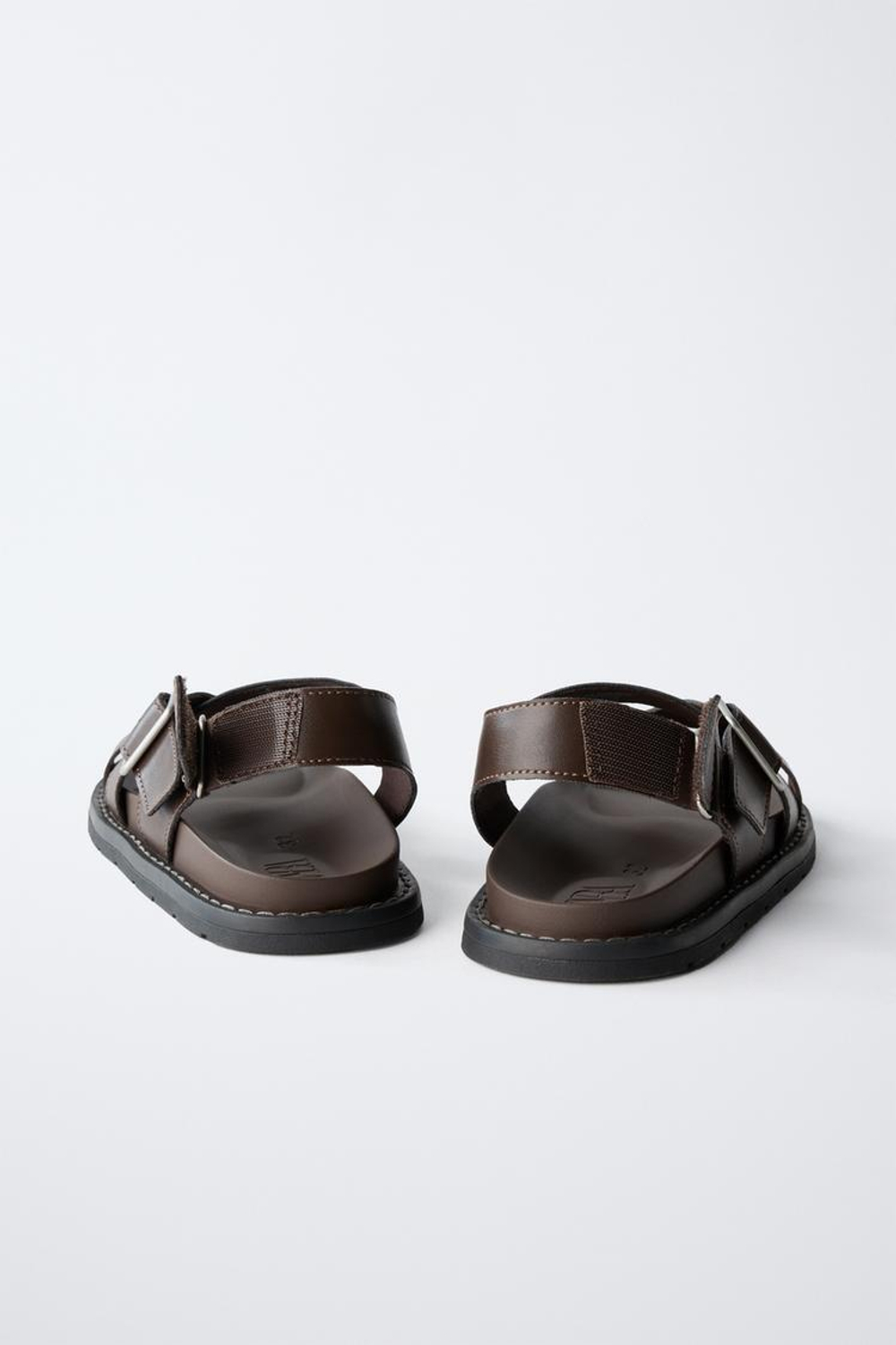 ZARA САНДАЛИИ С ПРЯЖКАМИ, КОРИЧНЕВЫЙ