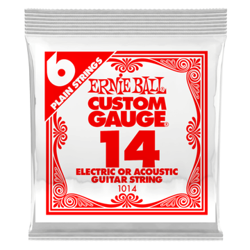 Струна одиночная для акустической и электрогитары ERNIE BALL 1014 Plain Steel .014