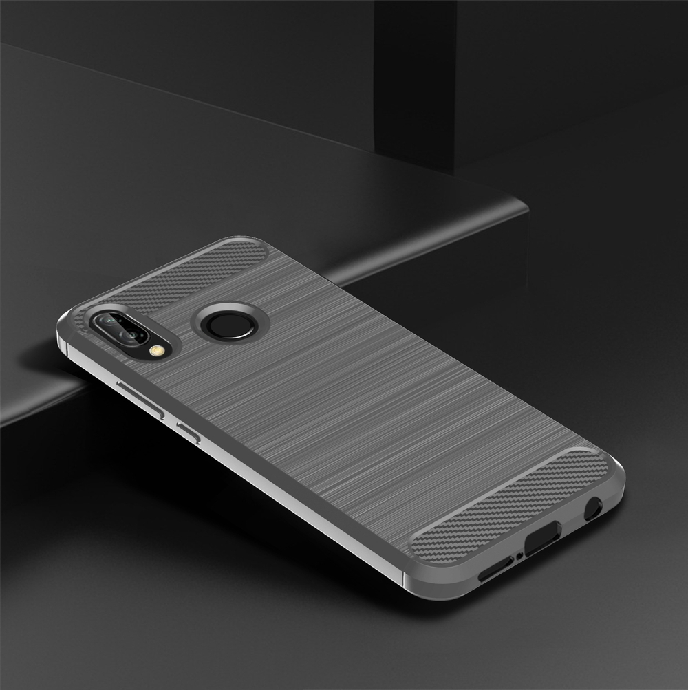 Серый чехол для Huawei P20 Lite, серии Carbon от Caseport