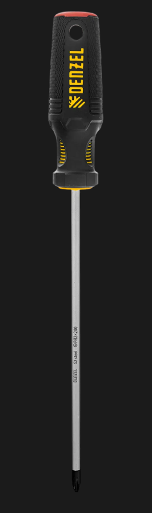 Отвертка PН2х200мм S2,3-х компонентная рук Дензел