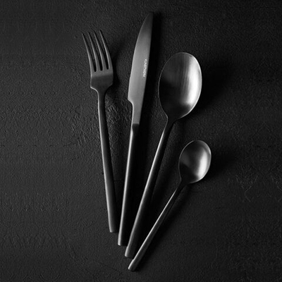 Черная столовая вилка «Саппоро бэйсик» - 19 см. (Цвет: черный)