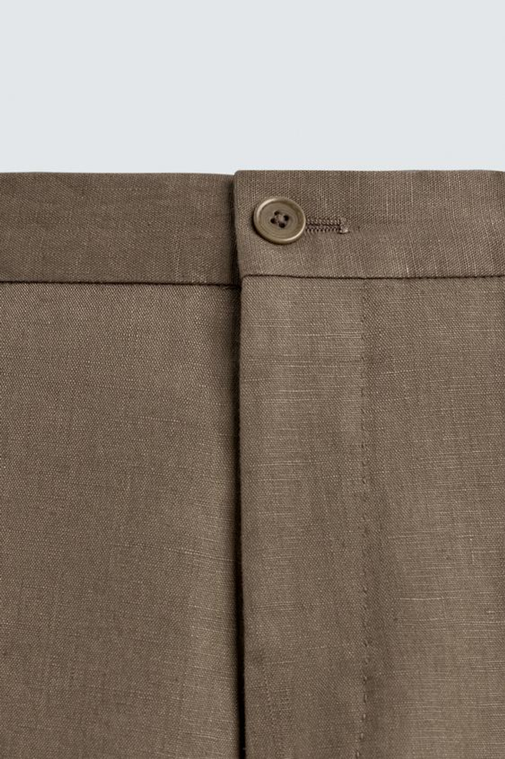 ZARA КОСТЮМНЫЕ БРЮКИ ИЗ 100% ЛЬНА, СЕРО-КОРИЧНЕВЫЙ МЕЛАНЖ