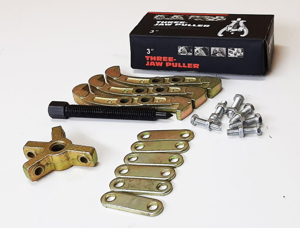 Съемник подшипников универсальный 2-3 х лапый шарнирный 3", 75 мм. двухсторонний для шкивов, шестерен, ступиц