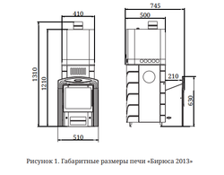 Банная печь Бирюса 2013 Carbon Витра ЗК терракота размеры