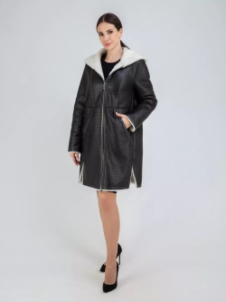 Дубленка зимняя натуральная с капюшоном