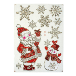 Наклейка новогодняя 22*37 см, 4 вида микс , пакет