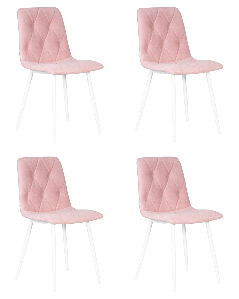 Набор 4 шт Стул обеденный DOBRIN CHILLY ROMBO, Розовый Simple 03, основание белый