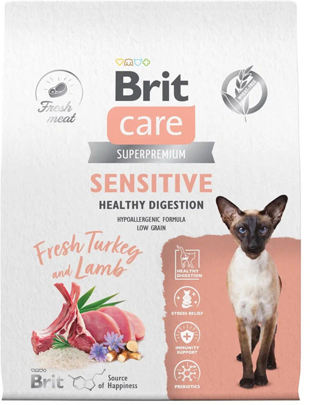 BRIT CARE, Сухой корм для кошек, Индейка с ягненком, 7 кг.