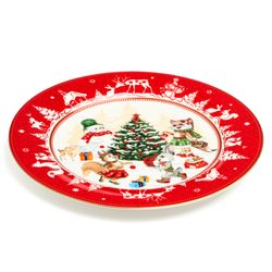 ТАРЕЛКА ЗАКУСОЧНАЯ LEFARD "ЕЛКА" 19 СМ КРАСНАЯ (КОР=18ШТ.)