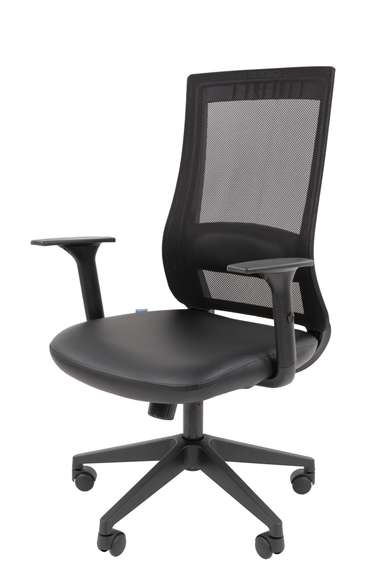 Офисное кресло Chairman 500LT Россия экокожа черный/TW-01 черный Б/П