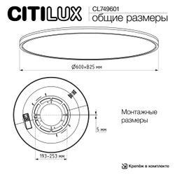 Citilux NORMA CL749601 LED RGB Светильник с пультом Чёрный