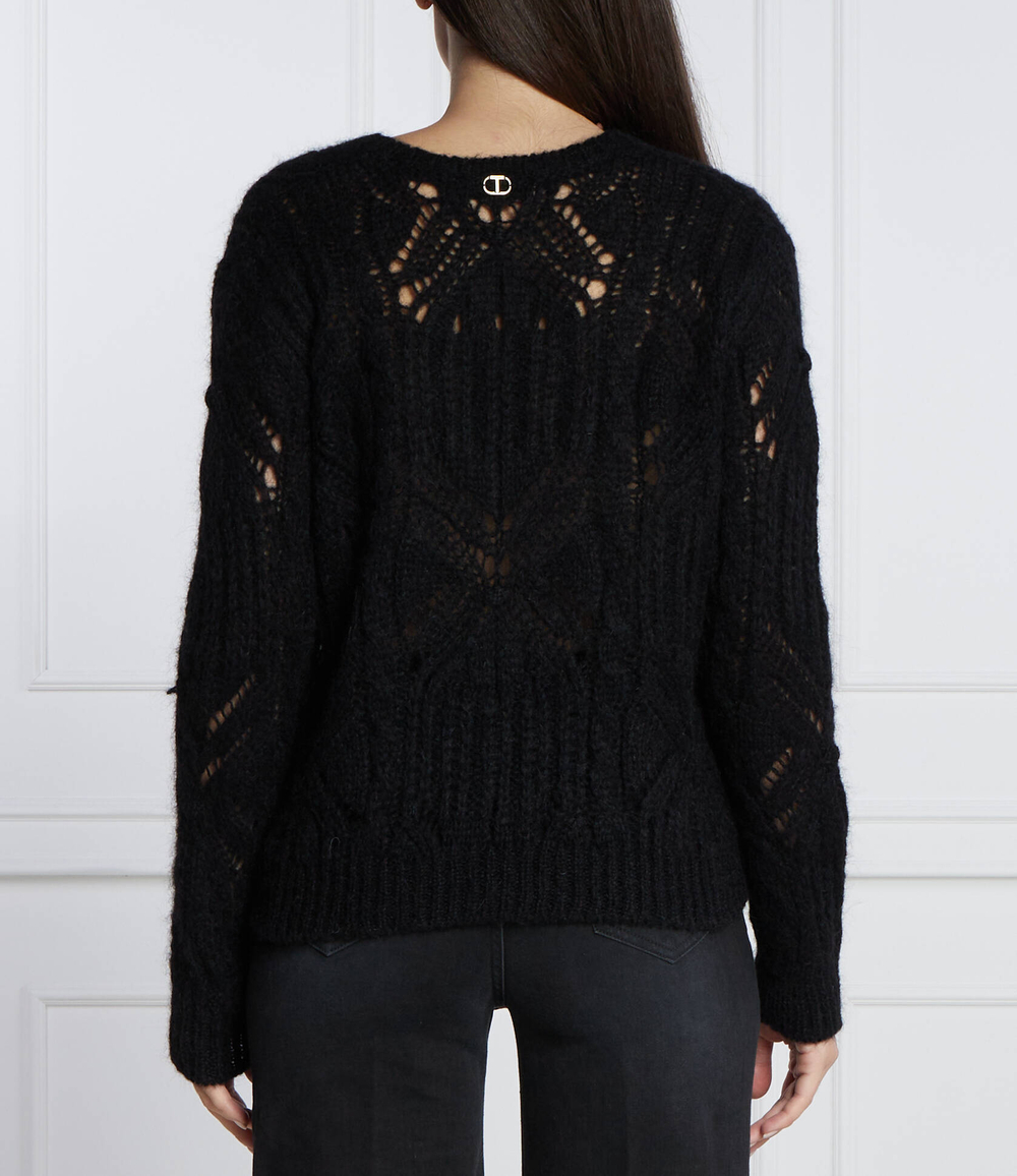 Хлопковый свитер TWINSET - черный(232TT321A)